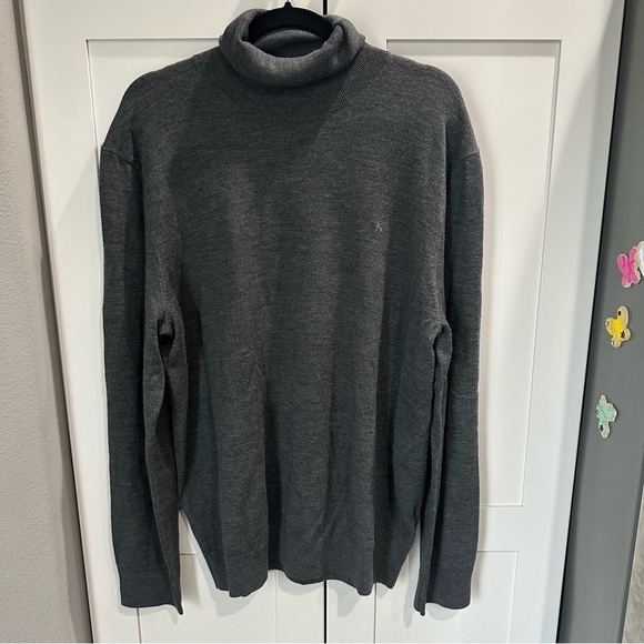 Polo Ralph Lauren Men’s XL Washable Merino Wool Charcoal Gray Turtleneck sweater - Picture 1 of 7
